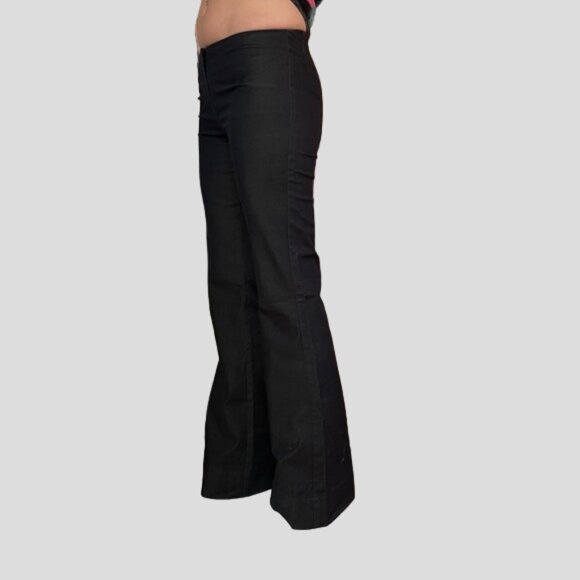 Buffalo David Bitton Dark Navy Low Rise Flared Pants - Tall - Picture 3 of 13